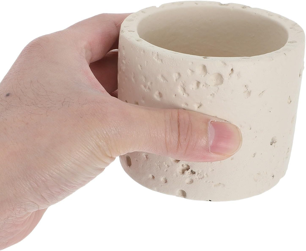 Concrete Match Jar for Fire Pit - Modern Candles Matchstick Organizer - Empty Minimalist Match Holder for Party