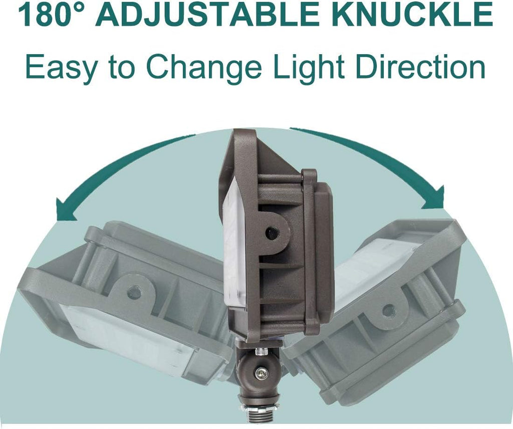 LED Flood Light Outdoor 50W, 6500LM (200W HPS/MH Equiv.) 5000K Daylight, Waterproof Knuckle Mount LED Outdoor Flood