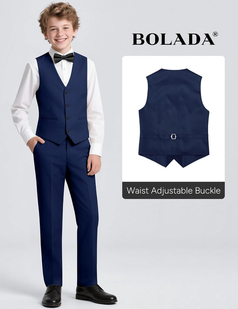 Boys' Formal Suit Set, with Suspenders, Adjustable Waist