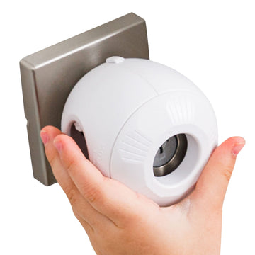 Child Safety Door Knob Cover (4 Pack) Hard-to-Remove Dual-Lock Door Handle Covers for Kids - Reusable Baby Proof Door