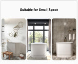 40" Japanese Soaking Bathtub Modern Deep Oval Freestanding Tub in Matte White Stone Resin