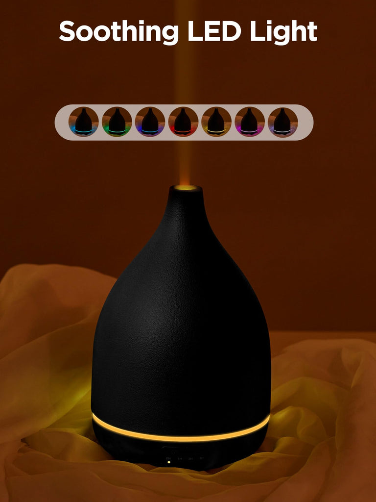 300ml Ceramic Essential Oil Diffuser, Diffusers, Black