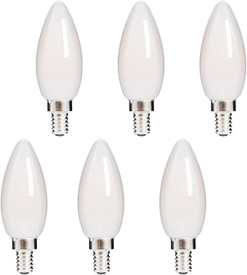 E12 LED Candelabra Chandelier Light Bulb Dimmable, 2700K 4.5W 6 Pack