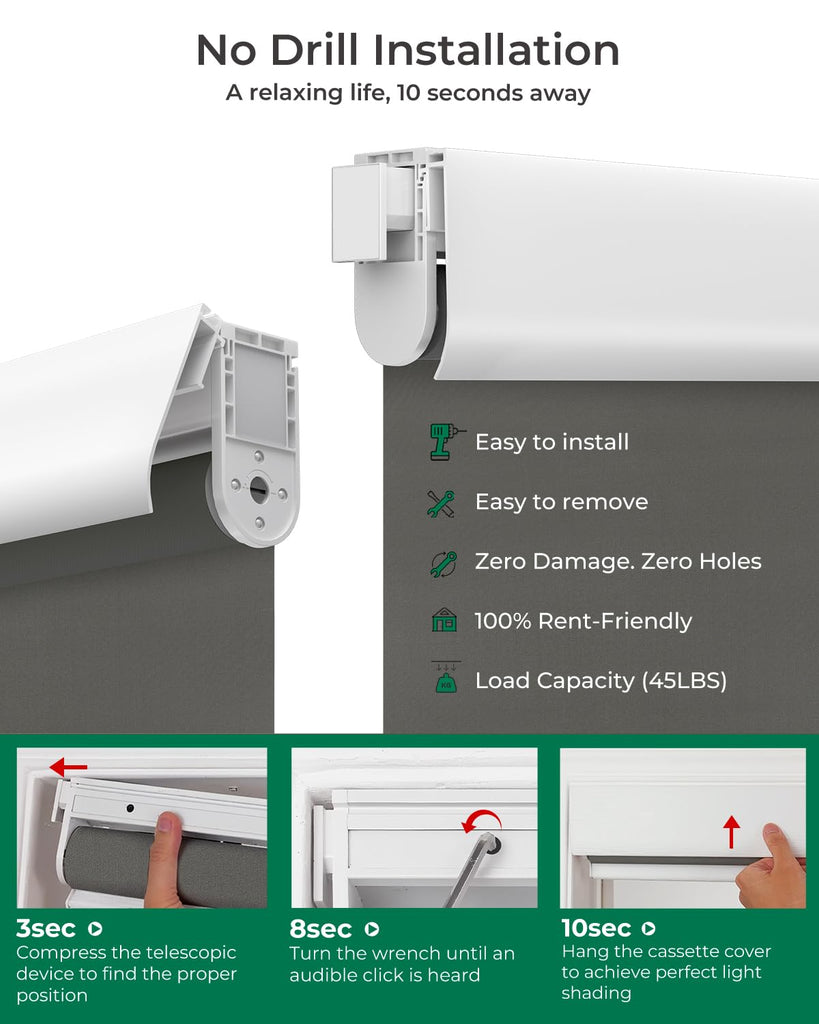 Motorized Blinds with Remote (Smoky Gray, )