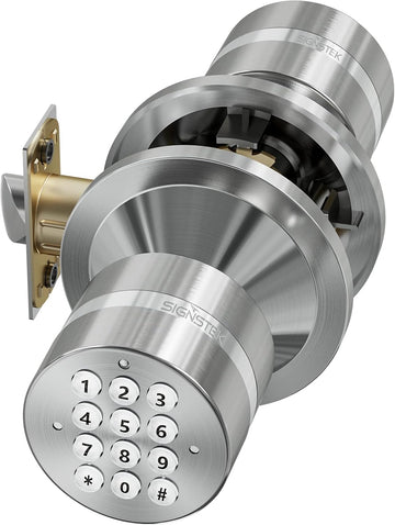 Keyless Entry Door Lock, Door Knob with Keypad, Smart Code Door Lock, Mute Mode, Passage Function, Easy to Install