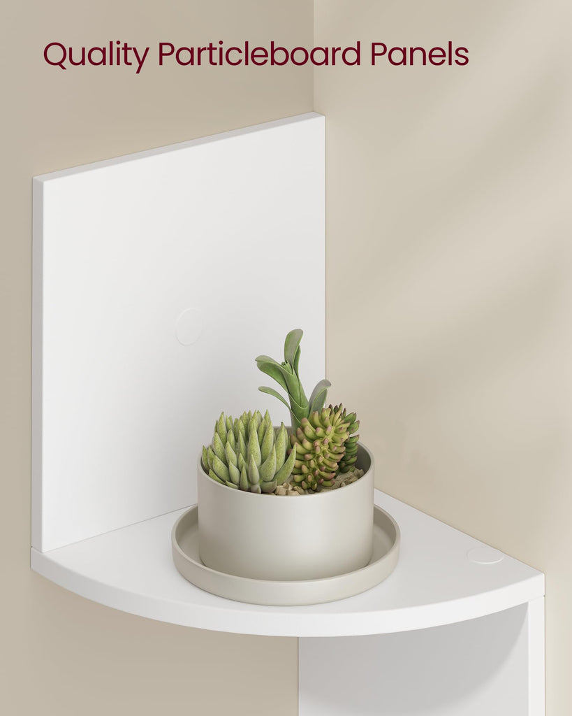 Set of 2 Corner Shelves Wall Mount, 4-Tier Floating Bookshelves