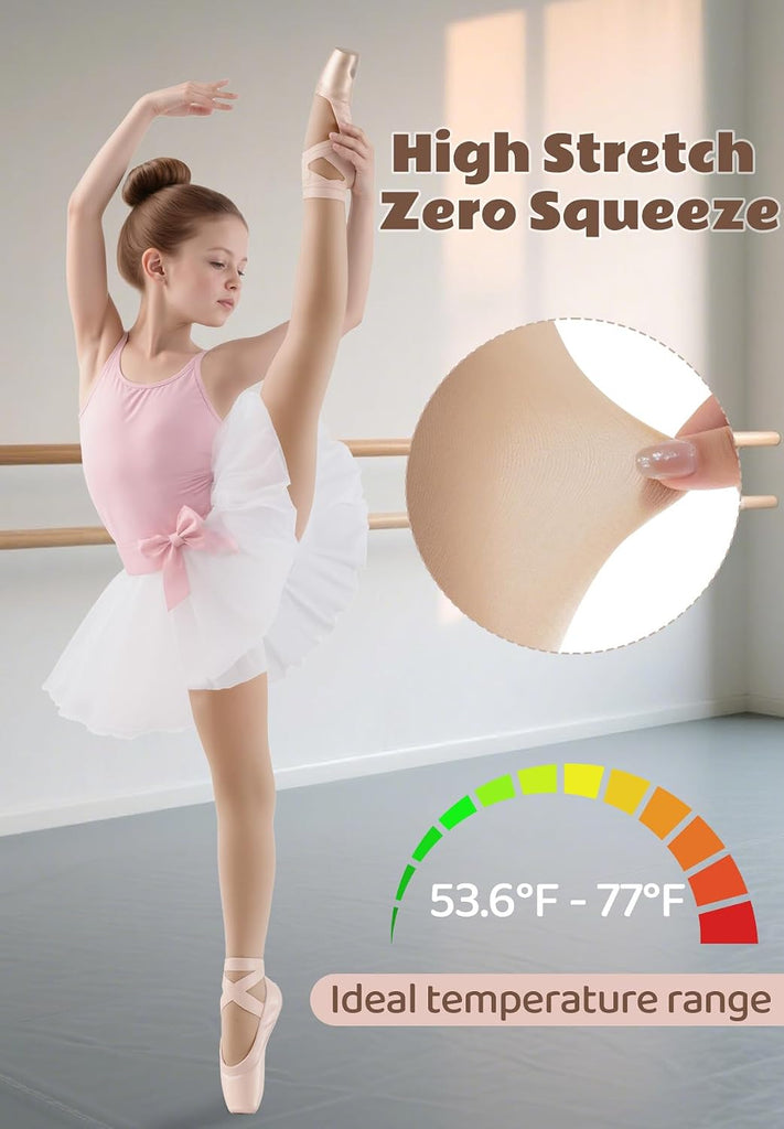 6 Pairs Toddler Ballet Tights for Girls Soft Velvet Dance Tights