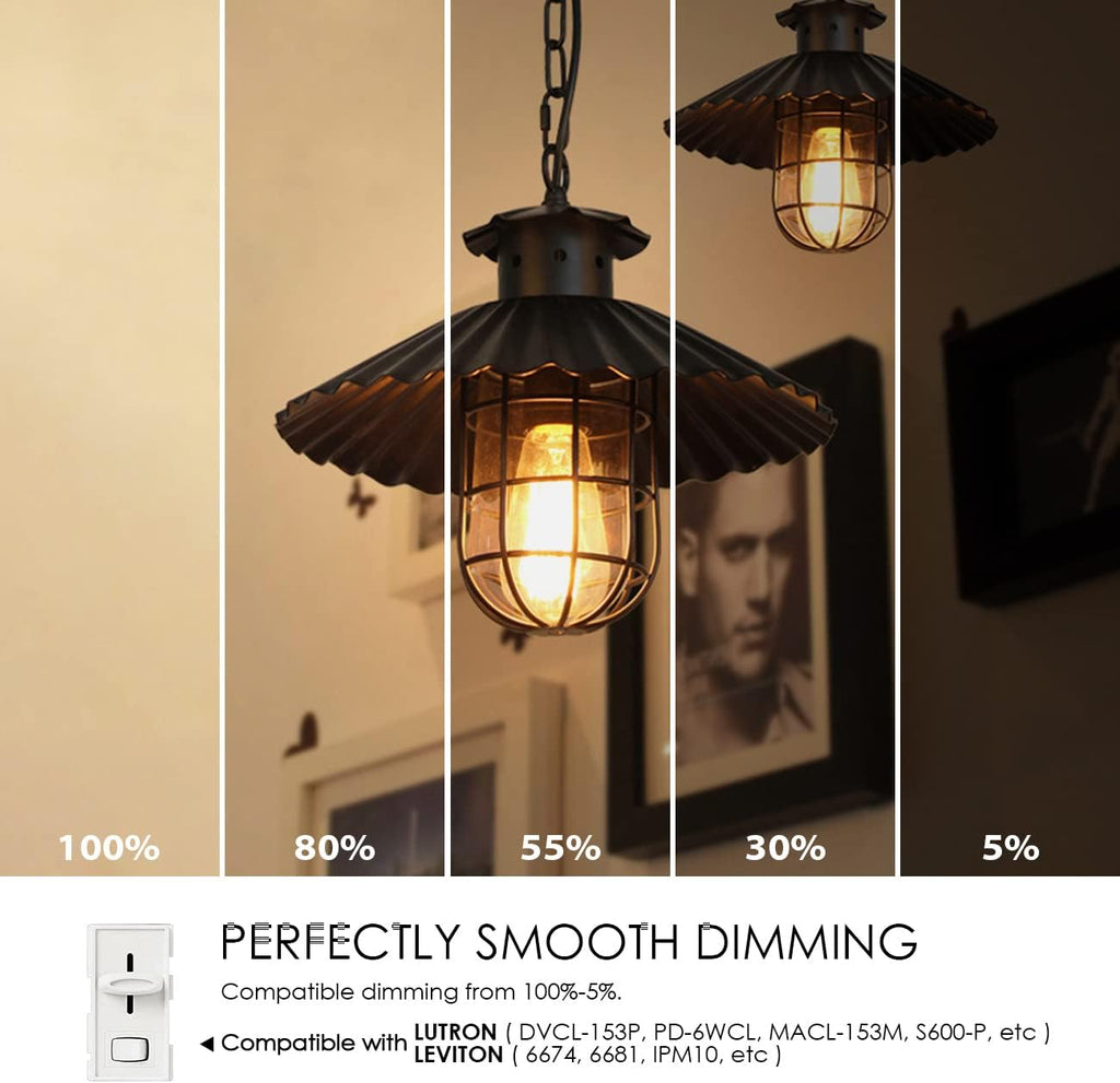 6 Pack Vintage LED Edison Bulbs 75W Equivalent 11W 1100LM Dimmable ST64 Filament 2700K Warm White E26 Medium Base