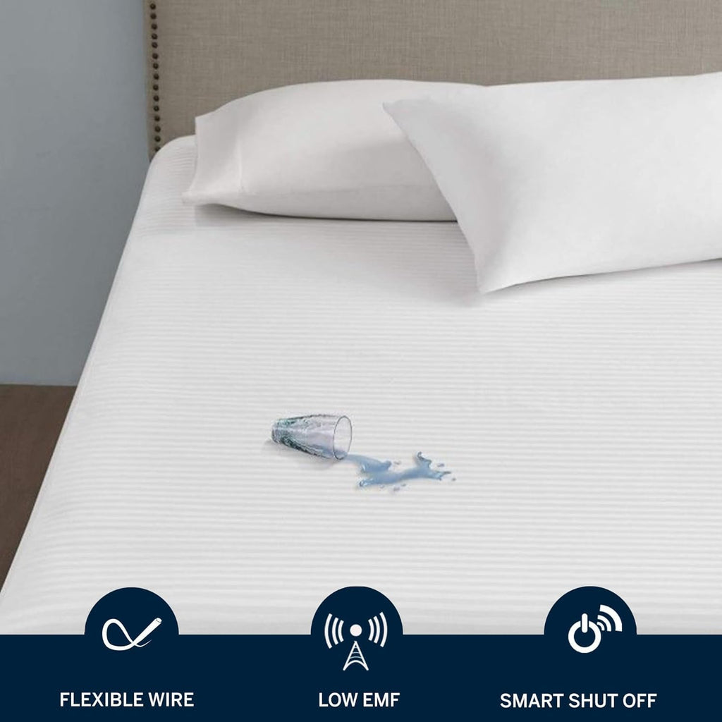 Waterproof Heated Mattress Pad with Deep Pocket, Dual Controller King