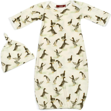 Newborn Gown and Hat Set - Baby Nightgown - Soft & Gentle - Stylish Announcement Outfit for Boys & Girls