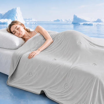 Cooling Comforter Twin Size, Cooling Blankets for Hot Sleepers and Night Sweats, Double-Sided Cool Tech All Season