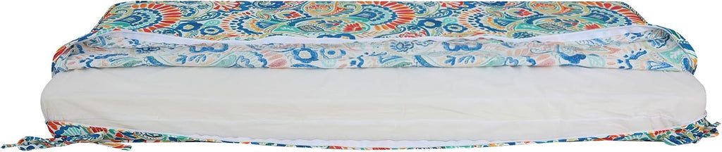 Outdoor Bench Cushion 48 x 18 Inches, Settee Loveseat Pads with Handle and Ties for Garden Patio Backyard Porch Sofa