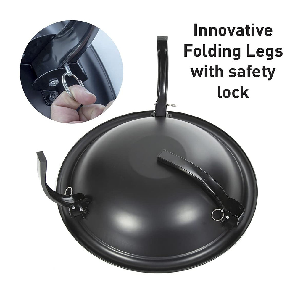 22" BBQ Grill and Firepit/Featuring Mesh Cover, Wooden Handled Stoker & Folding Legs/Lightweight & Portable/Picnics
