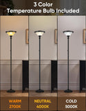 Torchiere Floor Lamps, 71" Tall Standing Lamp with Thick Glass Shade, Metal Pole & Heavy Base