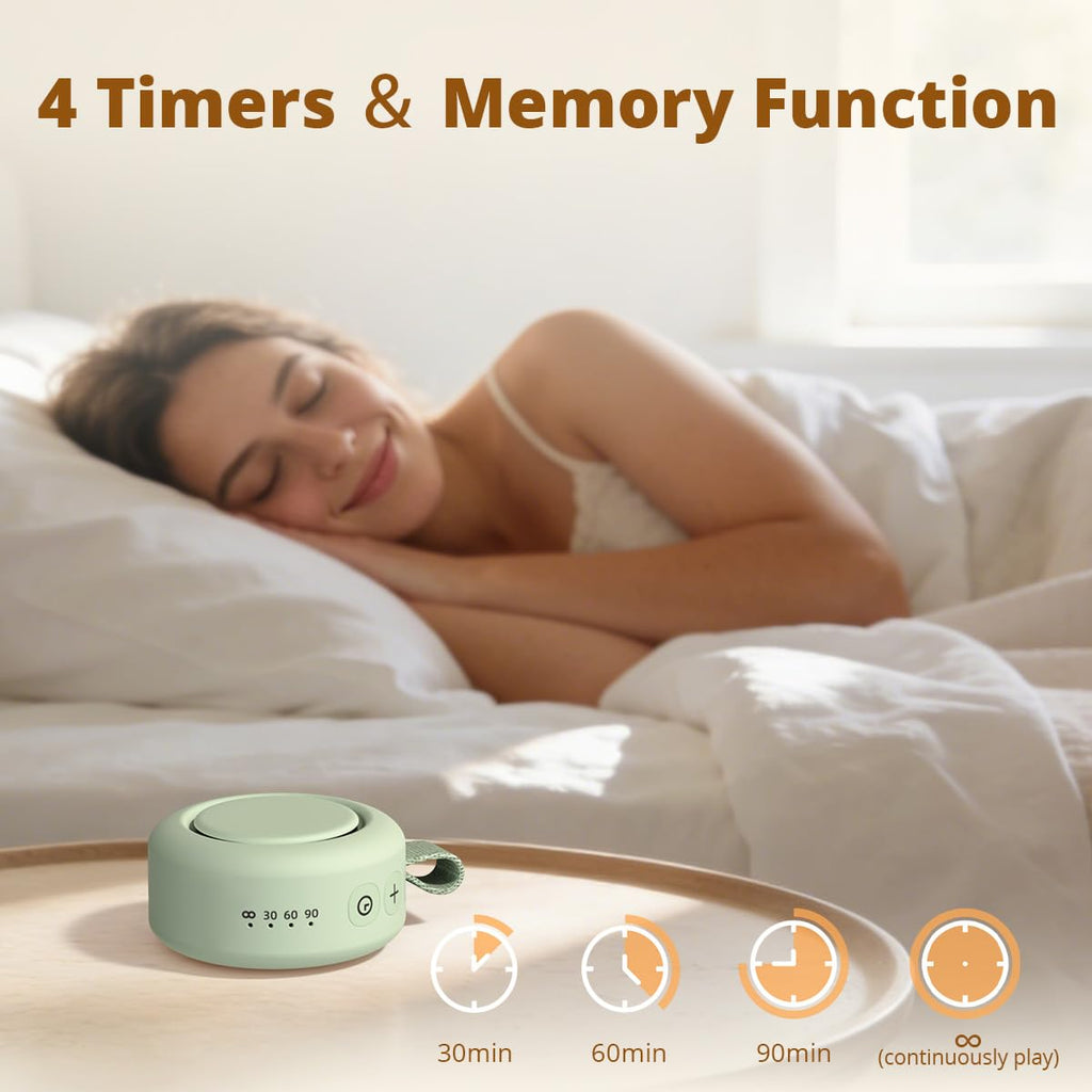 Portable Sound White Noise Machine Baby Shushing Sleep Soother 30 Sounds for Baby Kids Adults Pets 4 Timers Memory Function