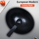 15.7" x 13" Matte Black Oval Vessel Sink with Pop Up Drain,Bathroom Sinks Above Counter,Bathroom Vessel