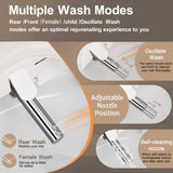 Electric Bidet Toilet Seat with Dual Control (Side Panel & Remote), Warm Water Wash, Heated Seat, Warm Air Dryer, LED Night Light, Fits Existing Toilets