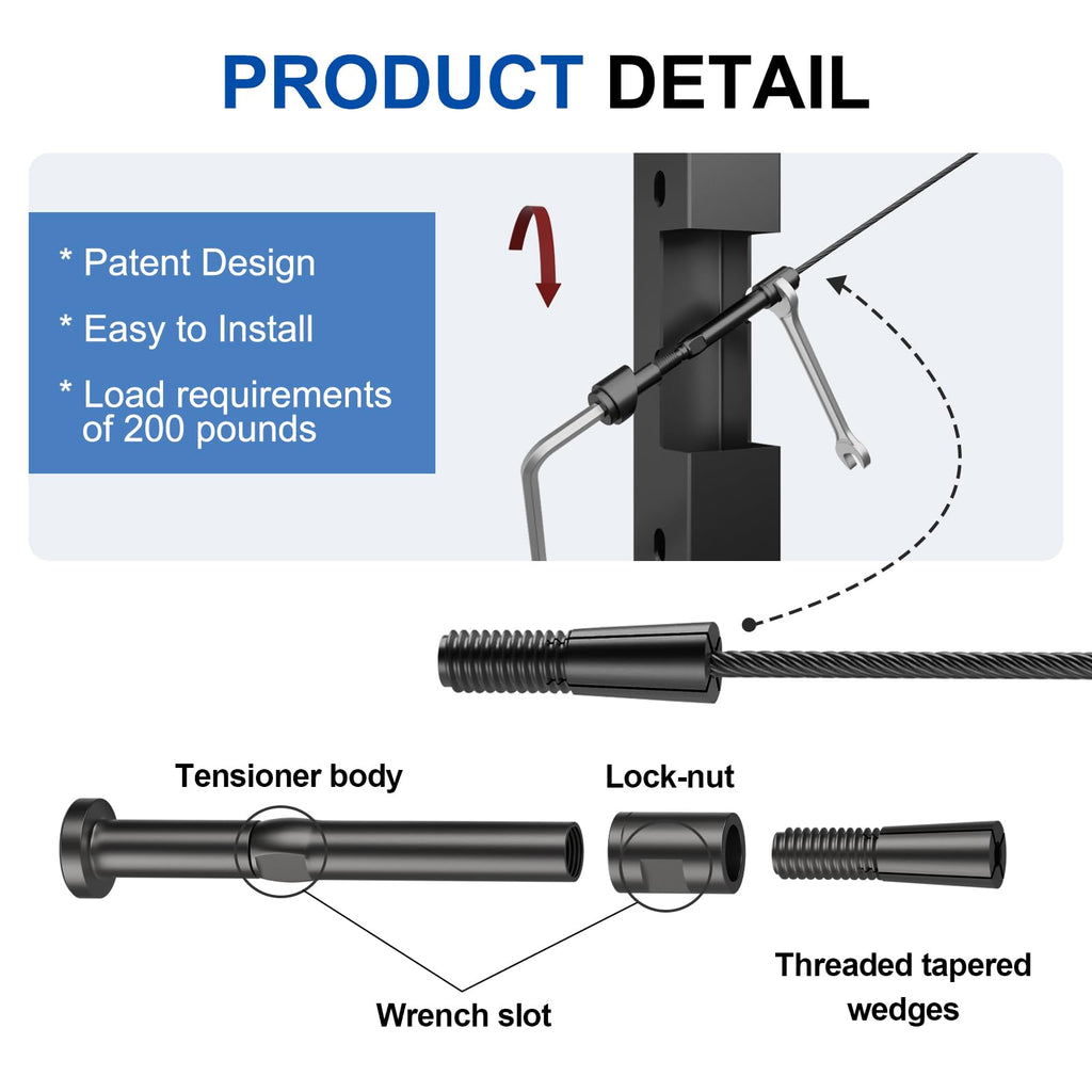 24 Pack 1/8" Black Swageless Cable Railing Kits