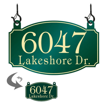 Mailbox Number Sign Plaque Hanging - Mailbox Numbers for Outside - Double Sided Mailbox Address Sign for