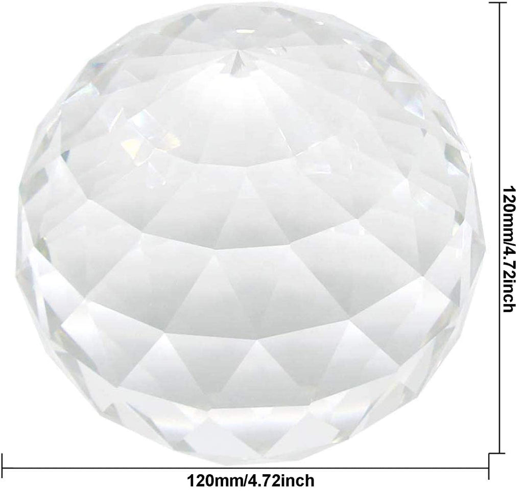 Clear Glass Crystal Ball Prism Suncatcher Rainbow Maker, Sphere Faceted Gazing Ball for Window, Feng Shui, Home