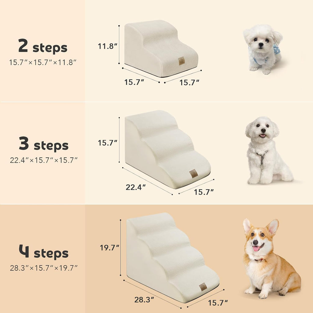 Dog Stairs for Small Dogs Cats, Small Pet Stairs Steps, Foam 6-Tier Pet Stairs Steps for Couch Sofa, Dog Ramp Ladder