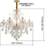 Crystal Chandelier 6 Lights Clear K9 Crystal Luxury Interior Decoration Ceiling Light E12 Bulbs Crystal Pendant Lighting Fixture for Dining Room, Living Room, Bedroom (6 Lights) A110-B0B9LM698S