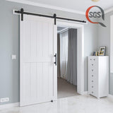 36in x 84in MDF Sliding Barn Door with 6.6ft Barn Door Hardware Kit & Handle, Pre-Drilled Holes Easy