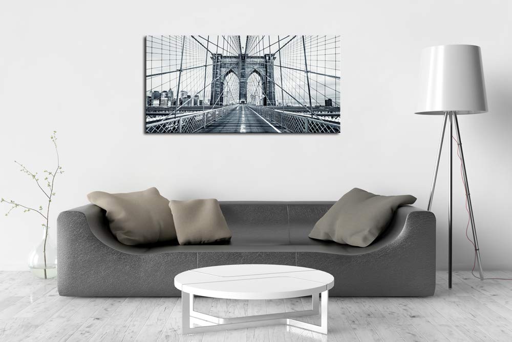 Black and White New York City Brooklyn Bridge Wall Painting Wall Canvas Prints Painting Picture Stretched and