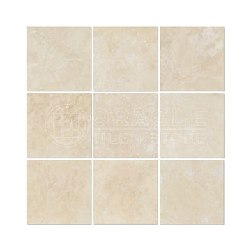 Ivory (Light) Travertine 4 X 4 Field Tile, Filled & Honed