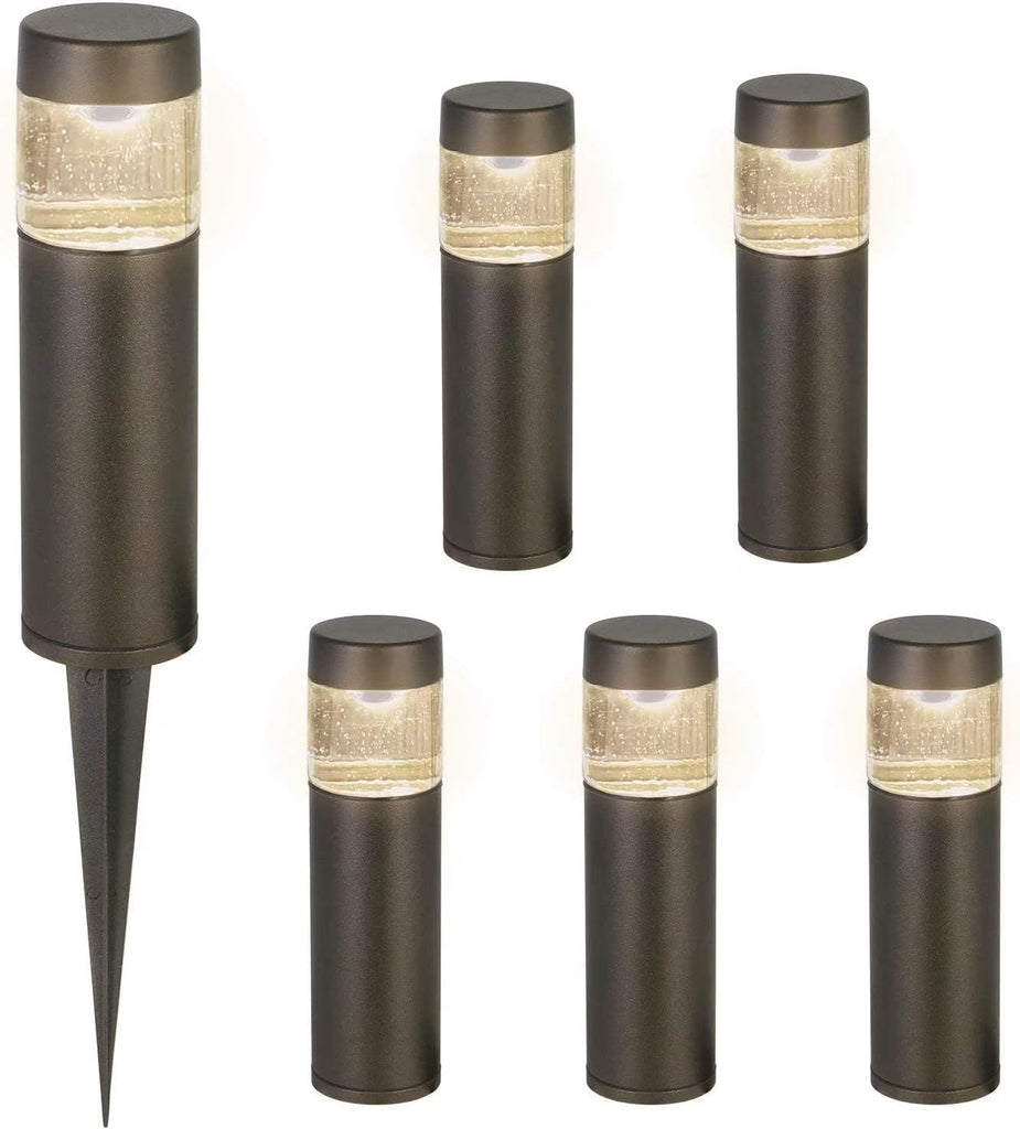 Low Voltage Landscape Lights, LED Outdoor Bollard Pathway Lights | Aluminum Construction, Waterproof Round Landscape