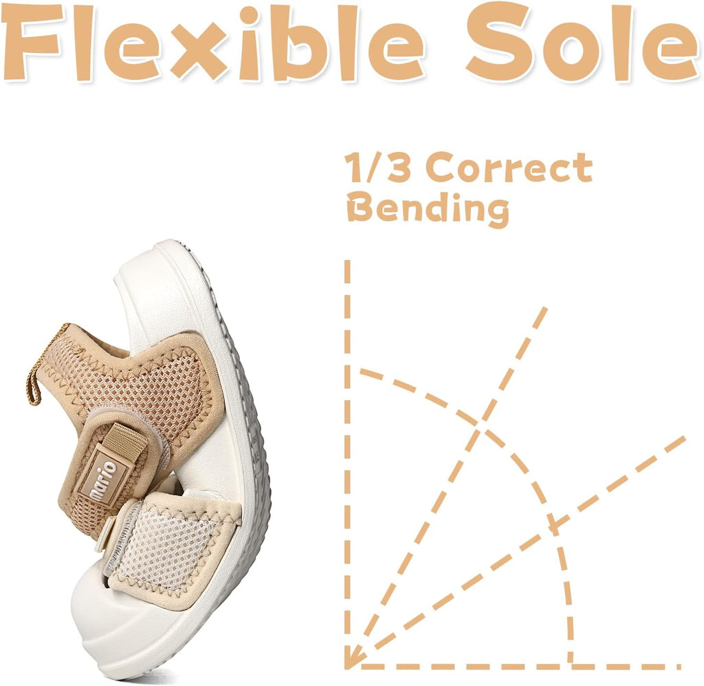 Kids Sandals Boys Girls Summer Outdoor Non-slip Athletic Sandals Closed Toe Adjustable Sandal Lightweight Beach