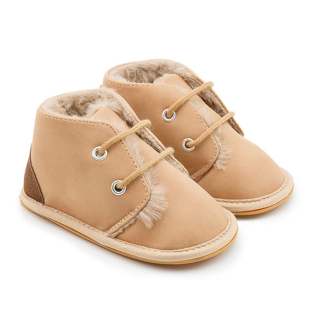 Baby Booties Newborn Infant Unisex Baby Girls Boys Velvet Rubber Anit-Slip Sole Shoes Toddler Fleece Cozy Winter Warm