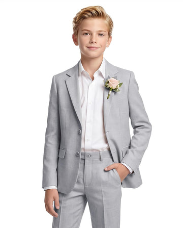 Boys' Slim Fit Suit 3 Pieces:Jacket, Pants, Shirt,Summer Suit Set for Teens Boys Wedding Beach