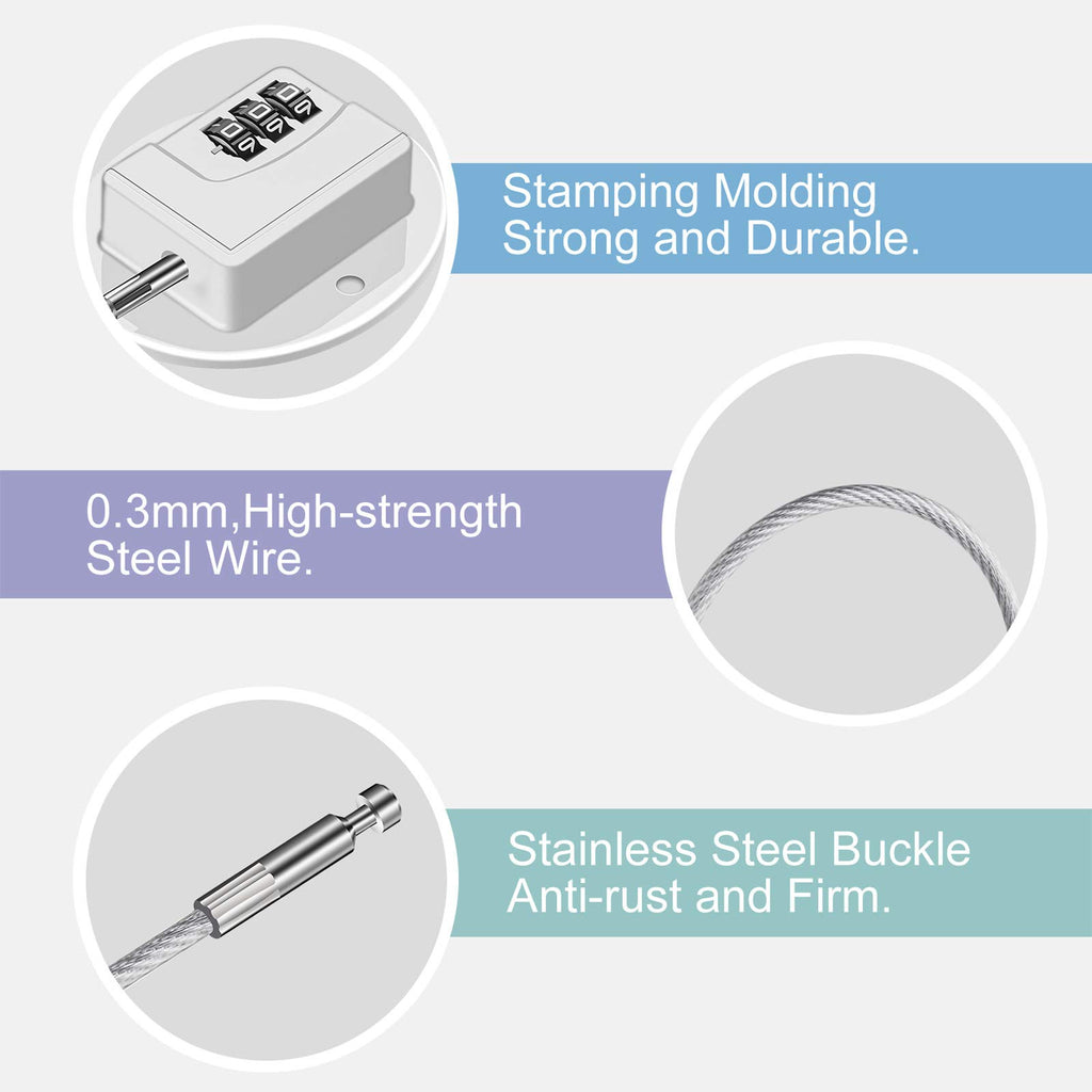 3 Pack Refrigerator Locks with Code, Child Cabinet and Drawer Locks