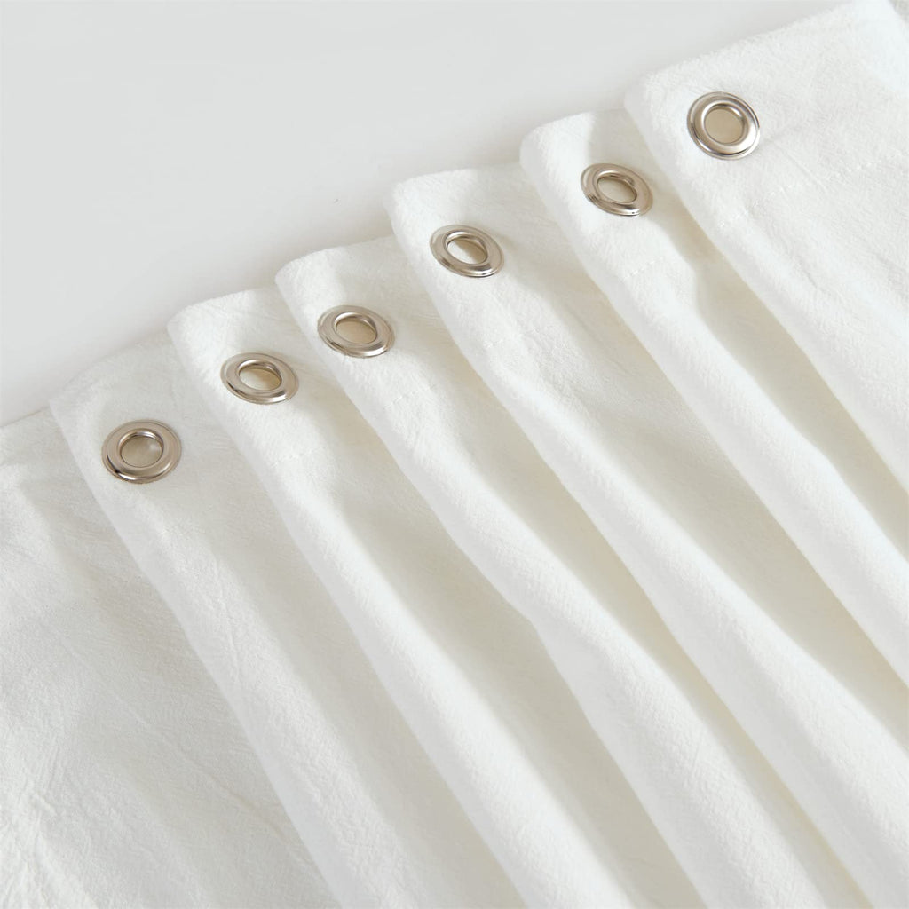 Mermaid Ruffle 72x72 100% Cotton Ivory White French Country Shabby Chic Shower Curtains Boho Farmhouse Country