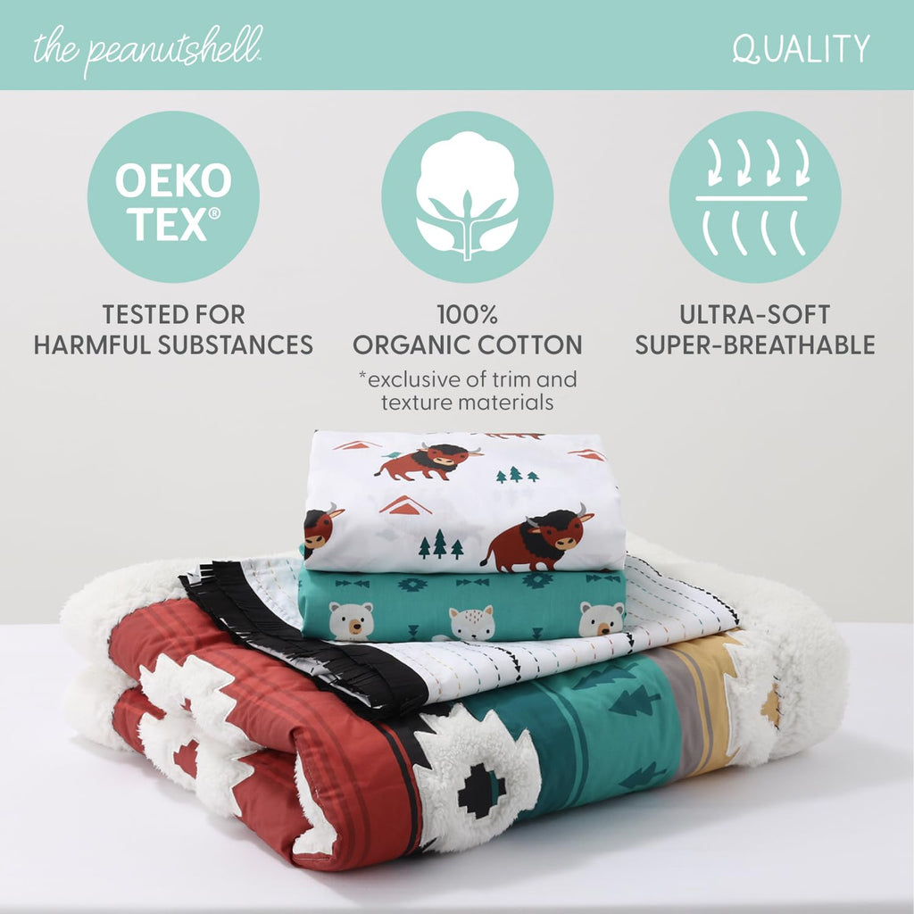 4 Piece Baby Crib Bedding Set for Boys & Girls - Newborn, Infant & Toddler Nursery Bed Set Decor with Two Crib