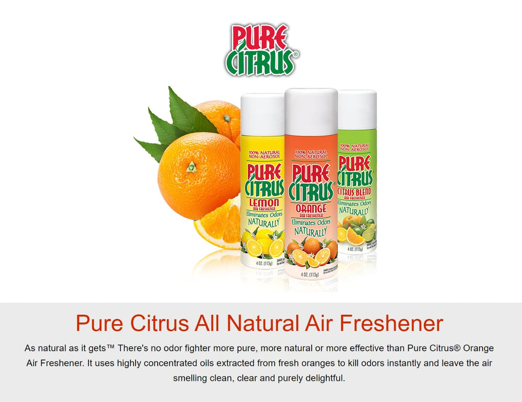 Non-Aerosol Air Freshener Spray, 4 oz (Orange, Lemon & Blend), 2 Packs Each Bundled with 1 Pack DU-MOST Walnut Hand