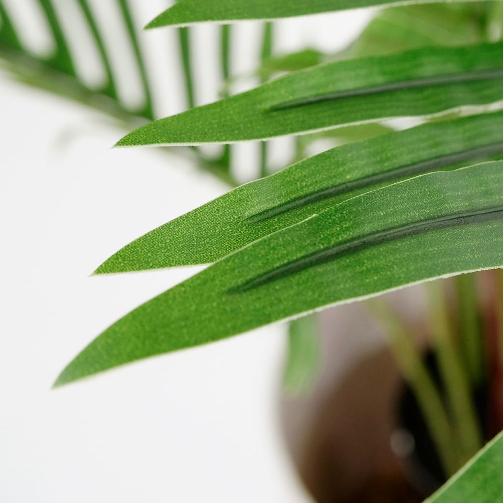 Artificial Tree in Modern Polygon Pattern Effect Planter, Fake Areca Tropical Palm Silk Tree for Indoor and Outdoor