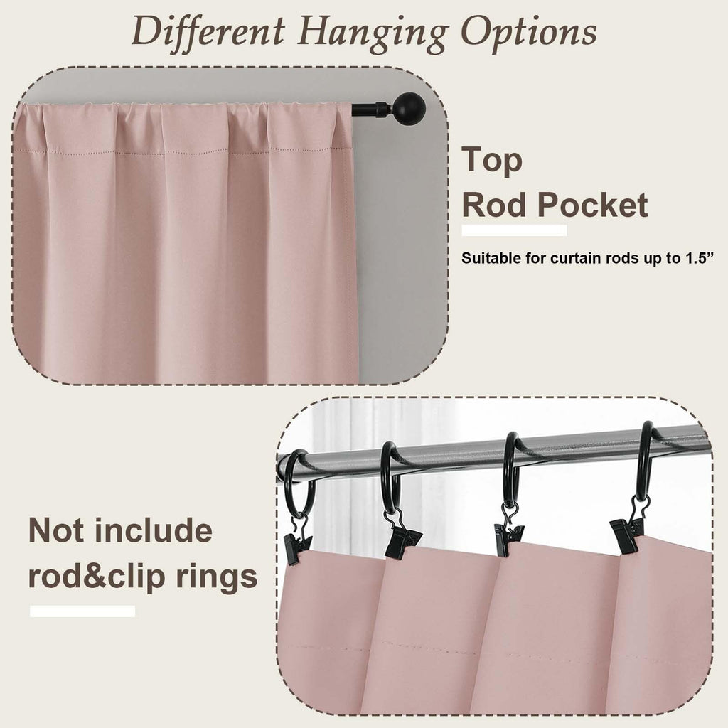 Blush Pink Blackout Curtains 84 Inches Long 2 Panels