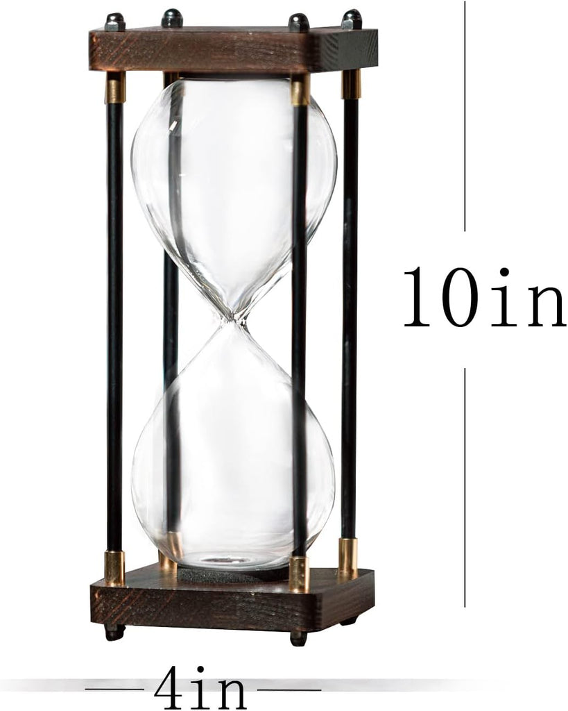 Large Fillable Hourglass Timer, Decorative Wooden Empty Sand Timer