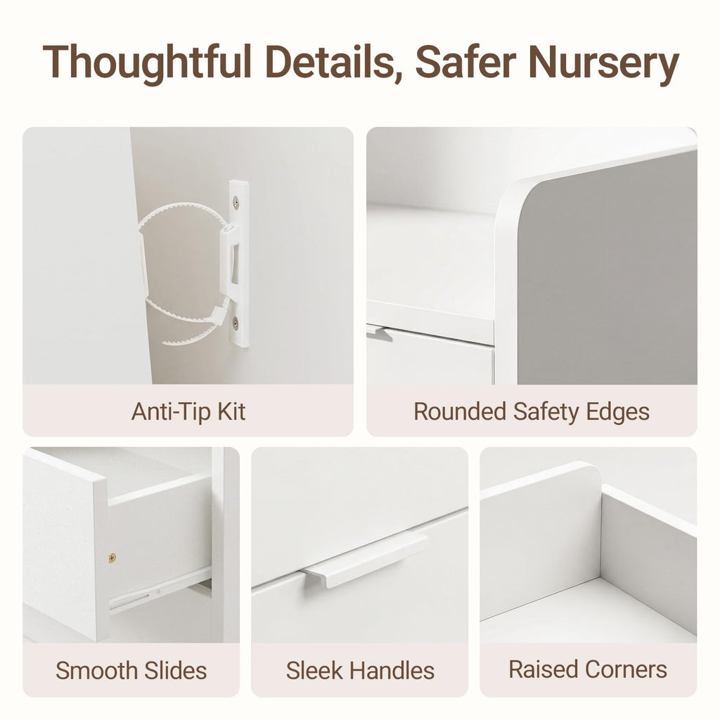 Keeva 6-Drawer Baby Dresser with Changing Table, Easy Assembly