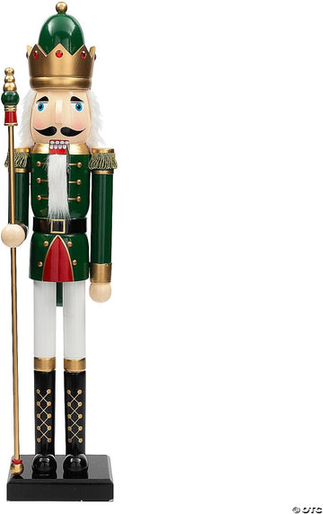 Green Holiday Nutcracker with Scepter 3 Ft. Large Classic Christmas