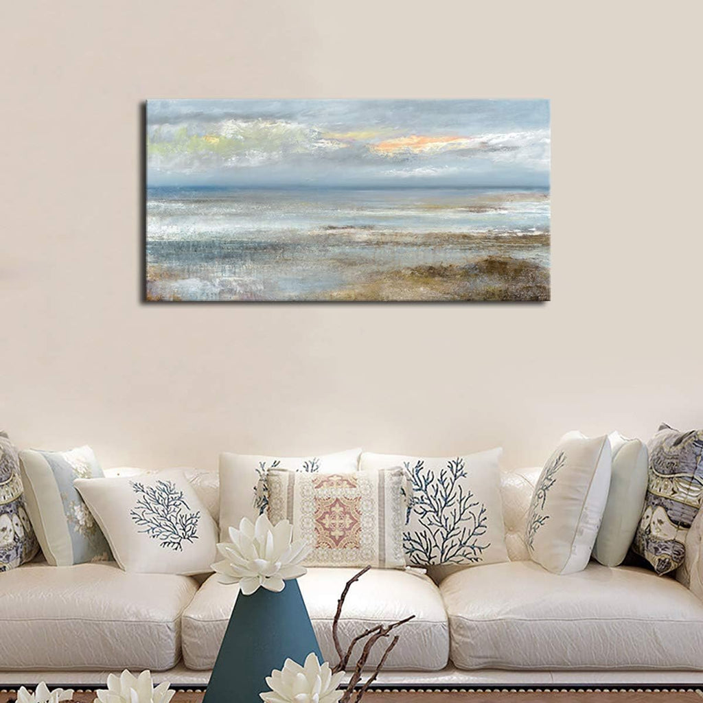 Abstract Wall Art Large Canvas Pictures Modern Blue Ocean Artwork on Canvas Prints Wall Decoration Bedroom Bathroom