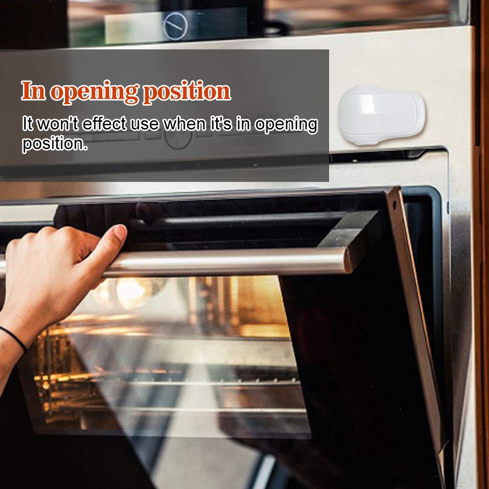 Child Safety Heat-Resistant Oven Door Lock, Oven Front Lock for Kids Easy to Install, Use Adhesive,No Screws or Drill