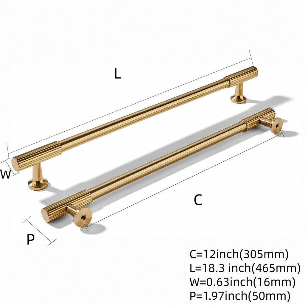 12 Inch Unlacquered Brass Appliance Pulls Embossed Solid Brass Vertical Grip Cabinet Pulls 100% Brass Bathroom