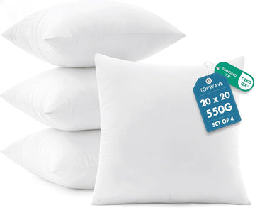 20 x 20 Throw Pillow Inserts for Couch & Sofa - Set of 4