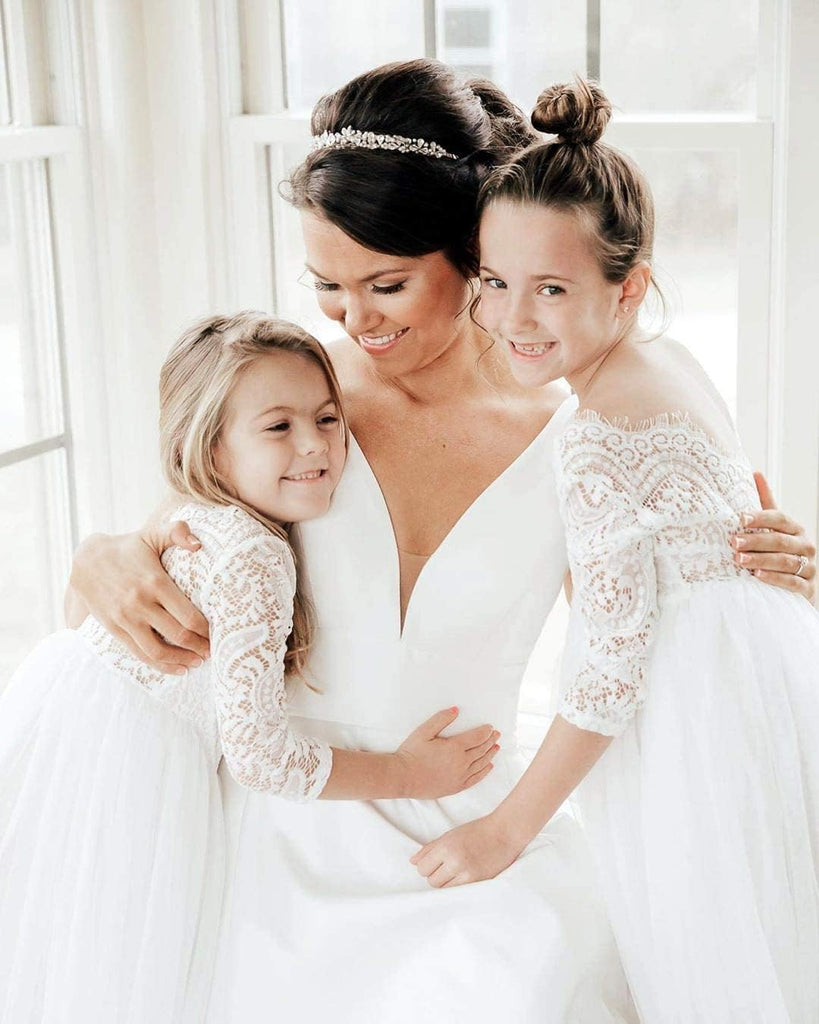 Flower Girl Dress for Toddler Baby Girls,Lace Tulle Dress for Wedding,Birthday Party,Photoshoot,Special Occasion