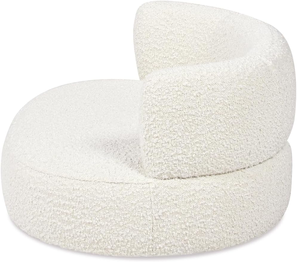 36" Boucle Pet Sofa, Dog Couch with Curved Back, Cat Bed with Foam Support for Small to Medium Pets, White