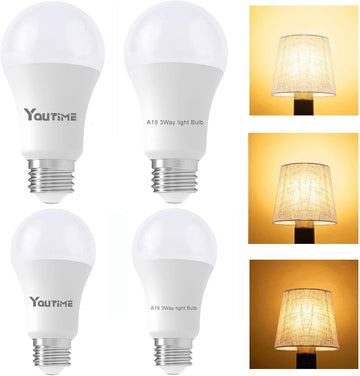 3 Way Light Bulbs A19 30 70 100 Watt Equivalent Soft White,4Pack