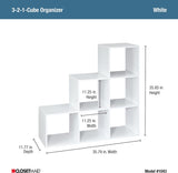 ClosetMaid Cubeicals 3-2-1 Cube Storage Shelf Organizer Bookshelf, 3 Tier, Steps, Corner Unit, Easy Assembly, Wood